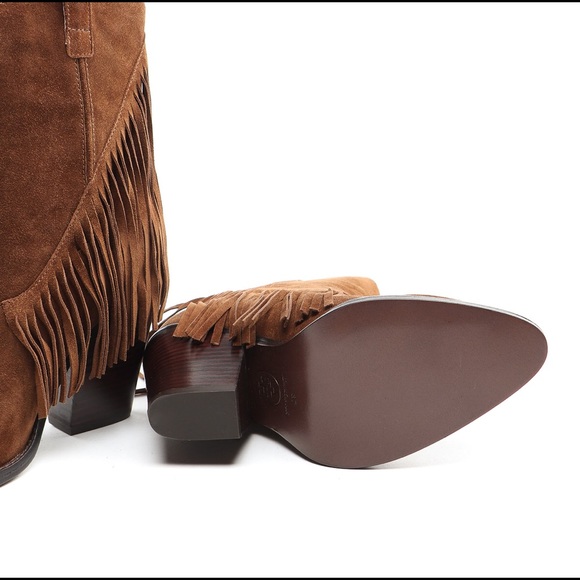 ASH ELISON BIS BOHO SUEDE LEATHER FRINGE WESTERN BOOTS RUSSET NWT SZ EUR 38 US 8 - Picture 10 of 10